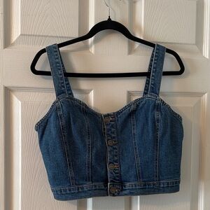 Shyanne Denim Blue Button-Up Tank Top